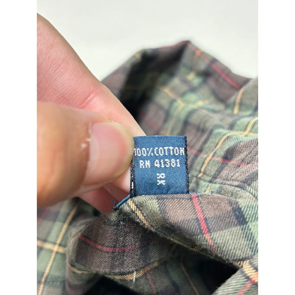 Polo Ralph Lauren Classic Fit Plaid Button Down Shirt Mens Large Green Maroon